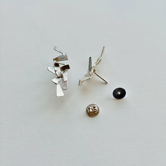 Shards, stud earrings with backs.